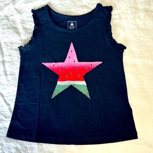 GAP Kids Graphic Ruffle Sleeve Tank